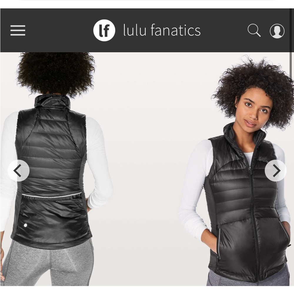 Lululemon Down For A Run Vest II Sz 2 Black